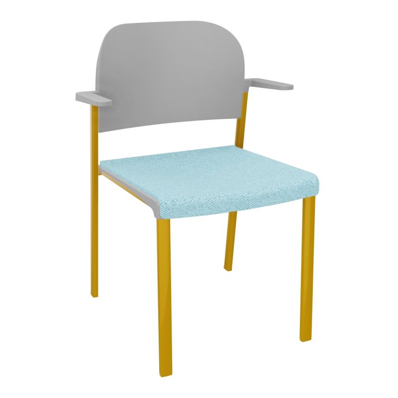 ROMY CHAISE 4P FIXES ASSISE TISSU DOSSIER POLYPRO AVEC ACCOUDOIRS BF SX PX