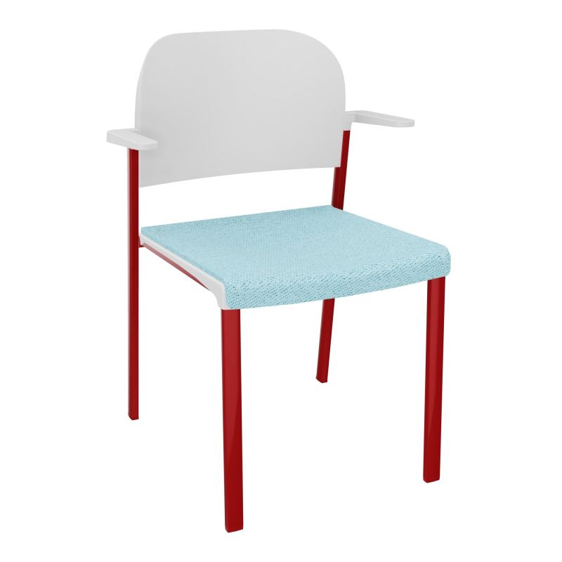 ROMY CHAISE 4P FIXES ASSISE TISSU DOSSIER POLYPRO AVEC ACCOUDOIRS BF ZY PT
