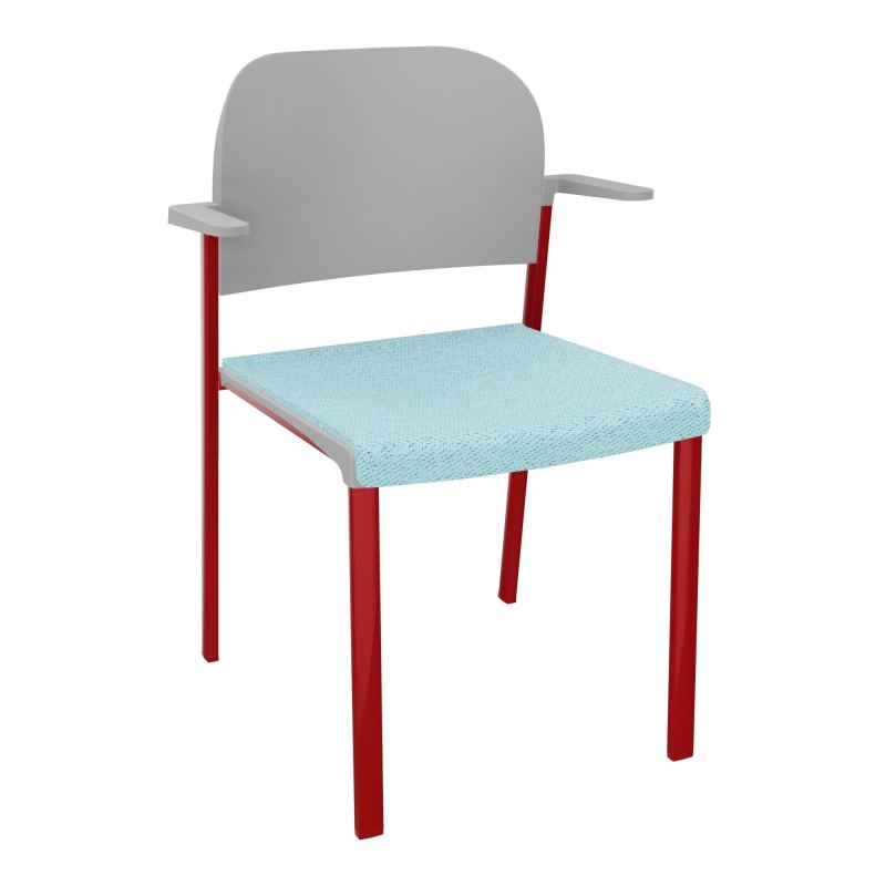 ROMY CHAISE 4P FIXES ASSISE TISSU DOSSIER POLYPRO AVEC ACCOUDOIRS BF ZY PX