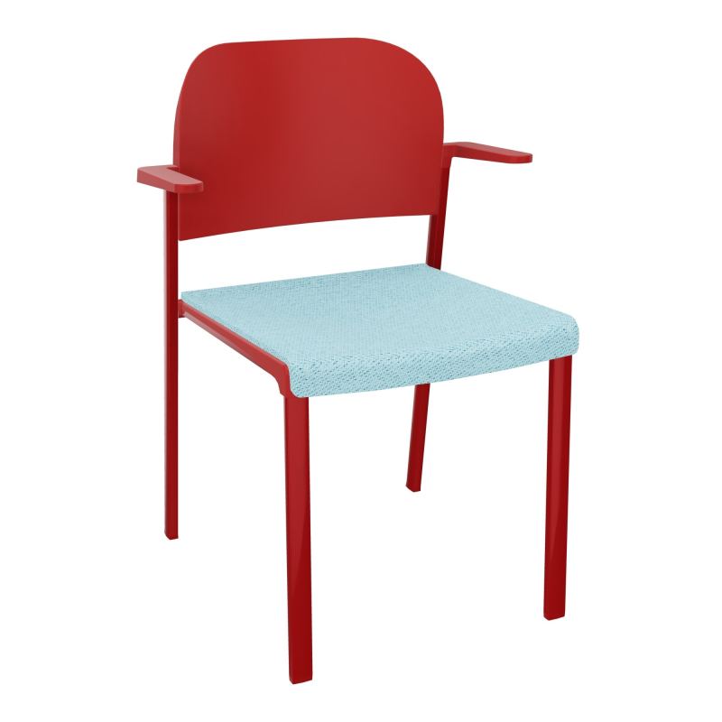 ROMY CHAISE 4P FIXES ASSISE TISSU DOSSIER POLYPRO AVEC ACCOUDOIRS BF ZY PZ