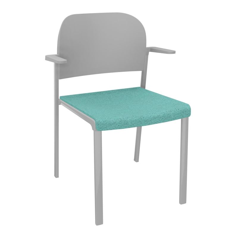 ROMY CHAISE 4P FIXES ASSISE TISSU DOSSIER POLYPRO AVEC ACCOUDOIRS BG SB PX