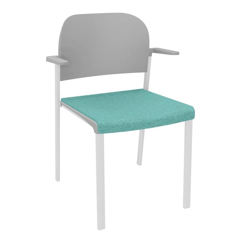 ROMY CHAISE 4P FIXES ASSISE TISSU DOSSIER POLYPRO AVEC ACCOUDOIRS BG SP PX