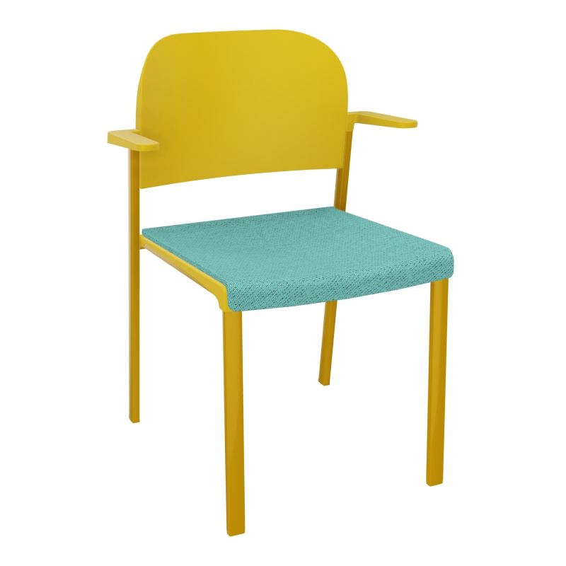 ROMY CHAISE 4P FIXES ASSISE TISSU DOSSIER POLYPRO AVEC ACCOUDOIRS BG SX PW