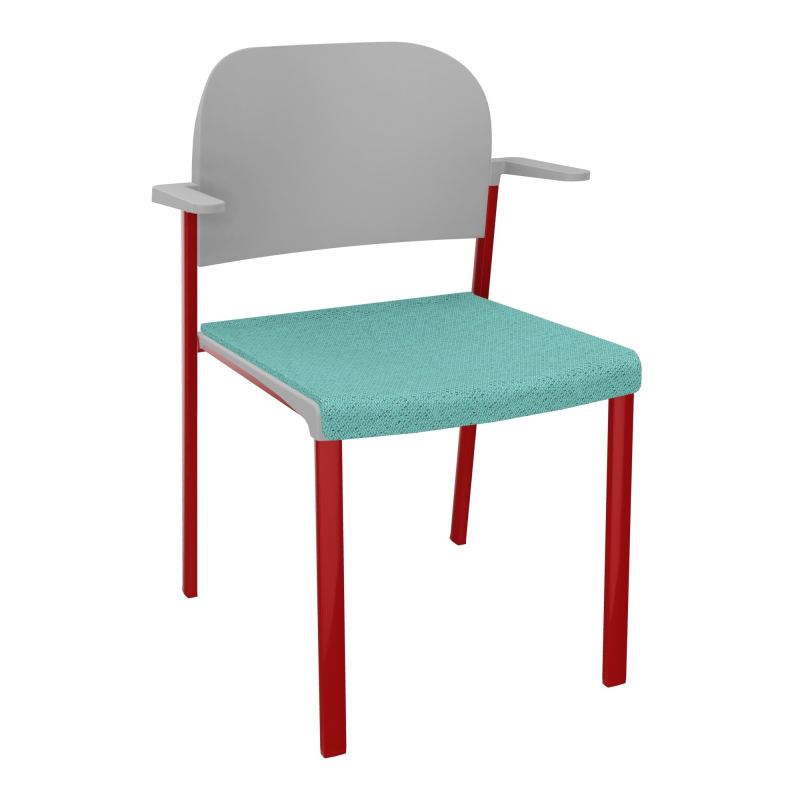 ROMY CHAISE 4P FIXES ASSISE TISSU DOSSIER POLYPRO AVEC ACCOUDOIRS BG ZY PX