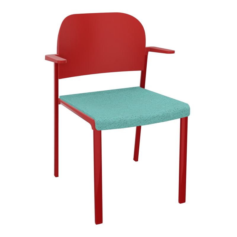 ROMY CHAISE 4P FIXES ASSISE TISSU DOSSIER POLYPRO AVEC ACCOUDOIRS BG ZY PZ