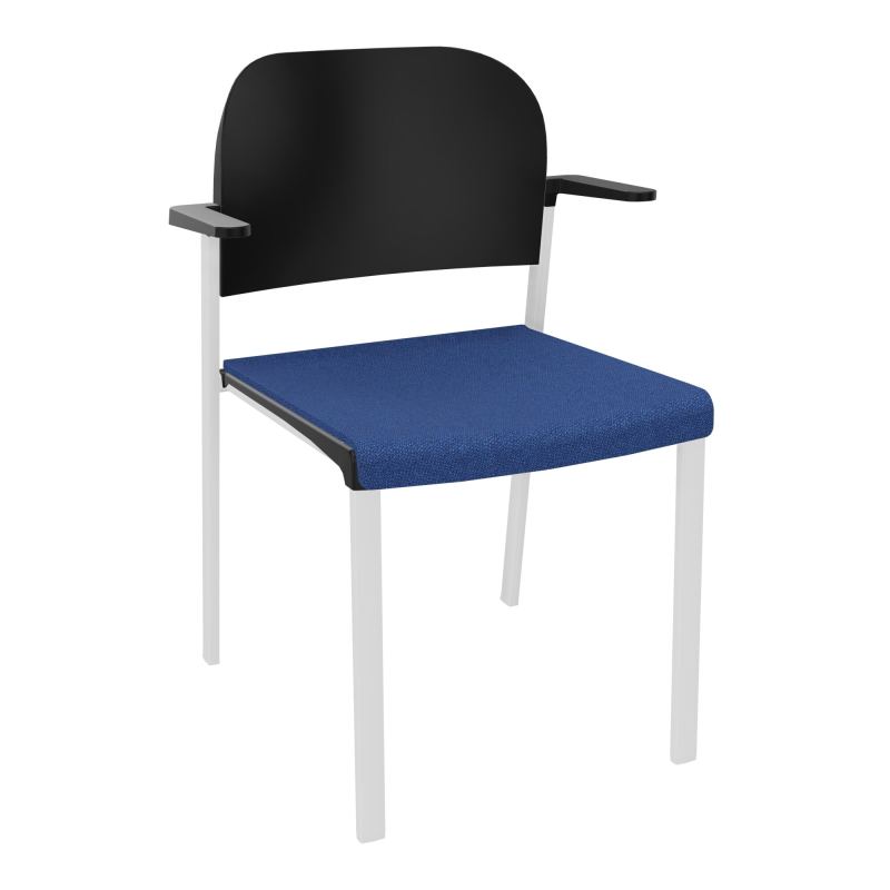 ROMY CHAISE 4P FIXES ASSISE TISSU DOSSIER POLYPRO AVEC ACCOUDOIRS BH SP PU