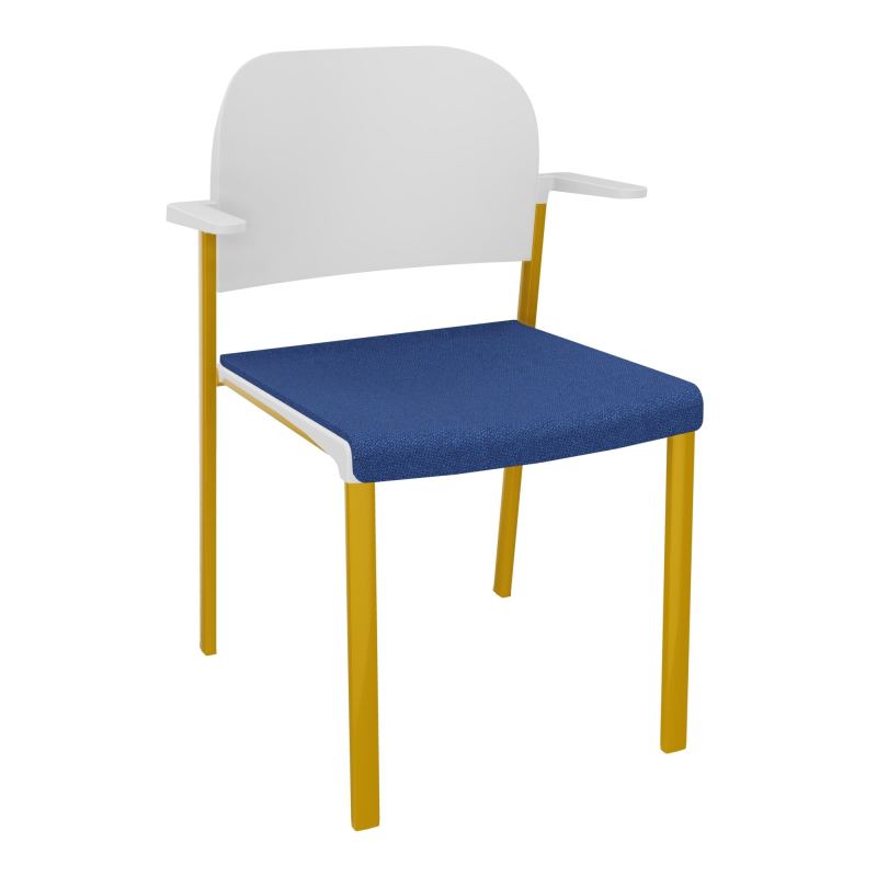 ROMY CHAISE 4P FIXES ASSISE TISSU DOSSIER POLYPRO AVEC ACCOUDOIRS BH SX PT