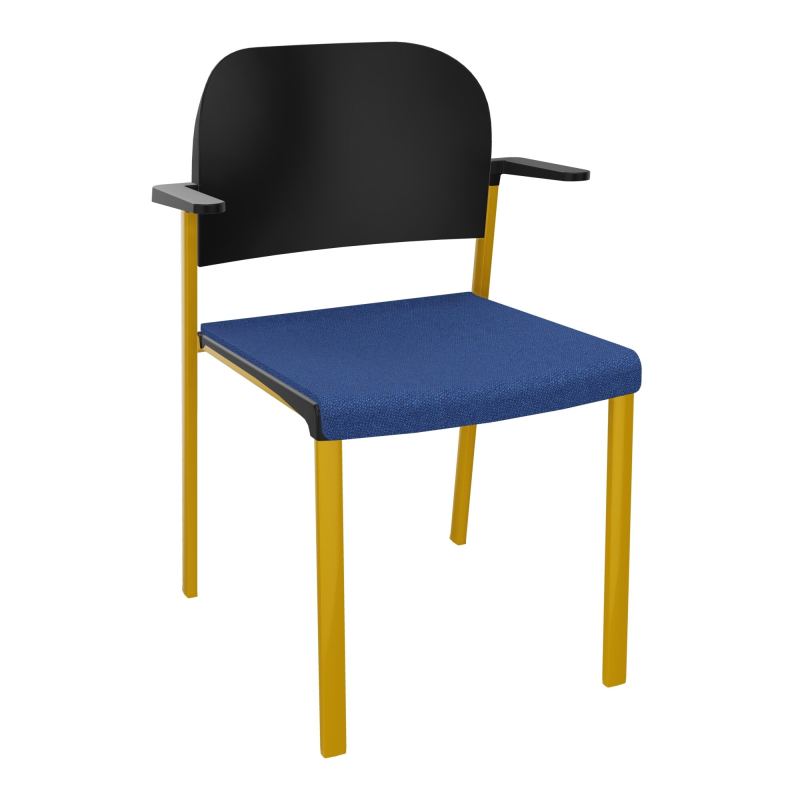 ROMY CHAISE 4P FIXES ASSISE TISSU DOSSIER POLYPRO AVEC ACCOUDOIRS BH SX PU