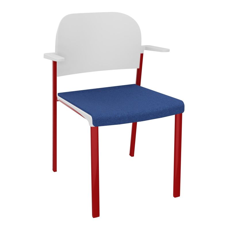 ROMY CHAISE 4P FIXES ASSISE TISSU DOSSIER POLYPRO AVEC ACCOUDOIRS BH ZY PT