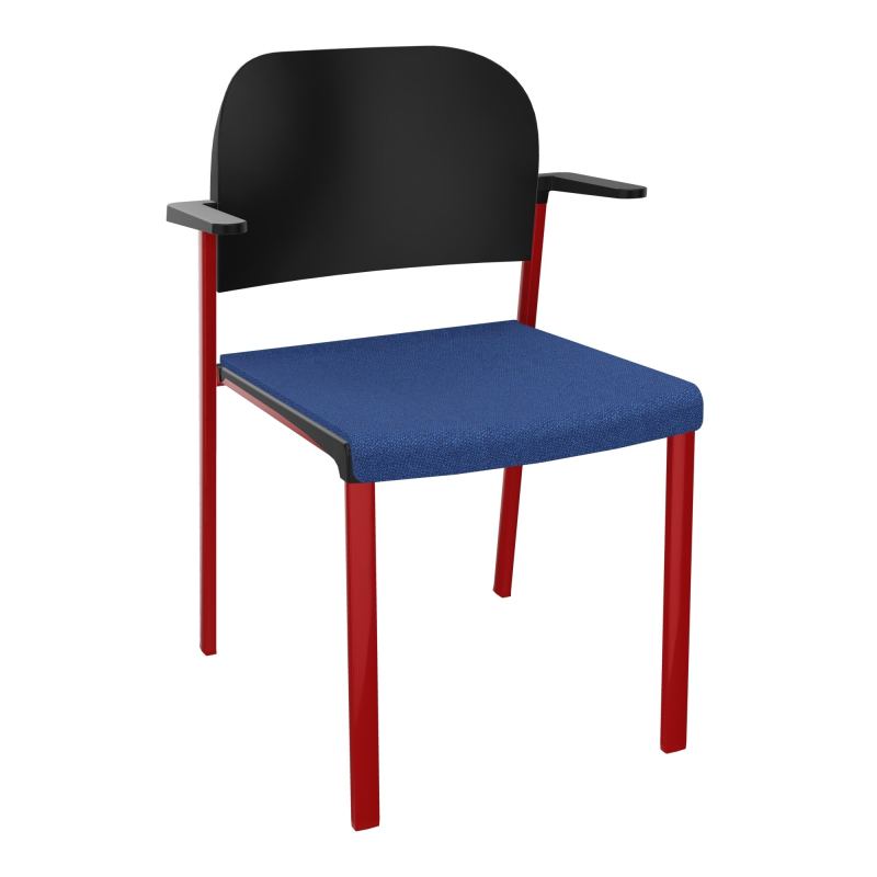 ROMY CHAISE 4P FIXES ASSISE TISSU DOSSIER POLYPRO AVEC ACCOUDOIRS BH ZY PU
