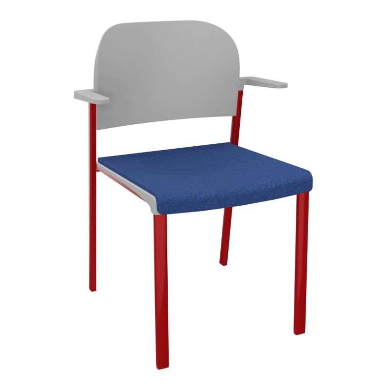 ROMY CHAISE 4P FIXES ASSISE TISSU DOSSIER POLYPRO AVEC ACCOUDOIRS BH ZY PX