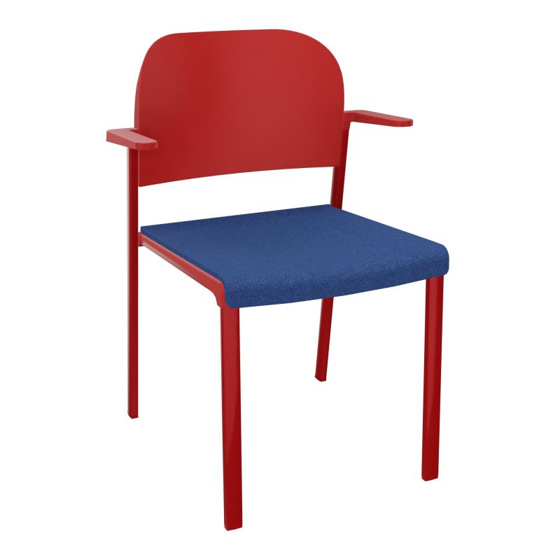 ROMY CHAISE 4P FIXES ASSISE TISSU DOSSIER POLYPRO AVEC ACCOUDOIRS BH ZY PZ