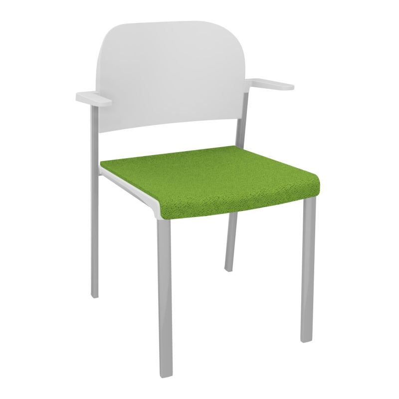 ROMY CHAISE 4P FIXES ASSISE TISSU DOSSIER POLYPRO AVEC ACCOUDOIRS BK SB PT