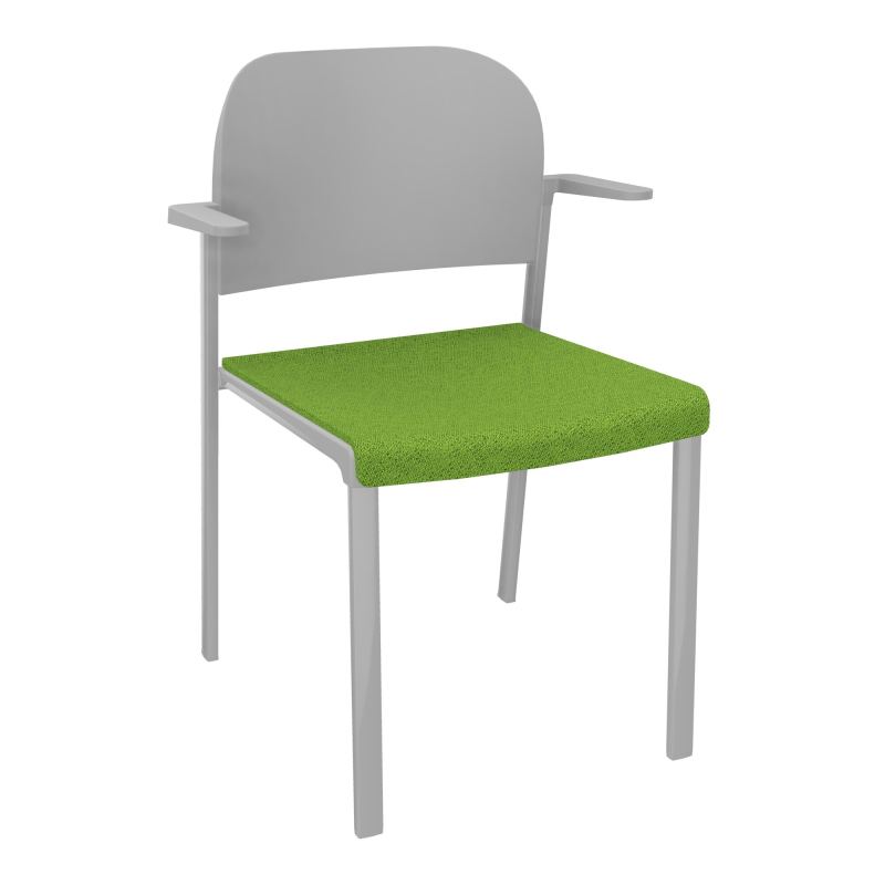 ROMY CHAISE 4P FIXES ASSISE TISSU DOSSIER POLYPRO AVEC ACCOUDOIRS BK SB PX