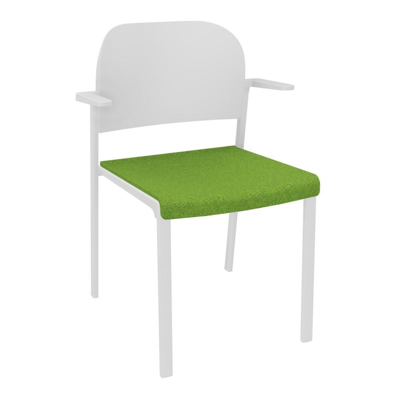 ROMY CHAISE 4P FIXES ASSISE TISSU DOSSIER POLYPRO AVEC ACCOUDOIRS BK SP PT