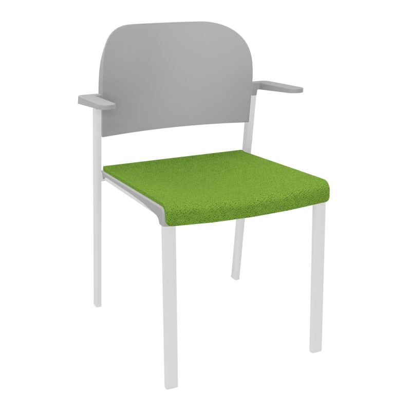 ROMY CHAISE 4P FIXES ASSISE TISSU DOSSIER POLYPRO AVEC ACCOUDOIRS BK SP PX