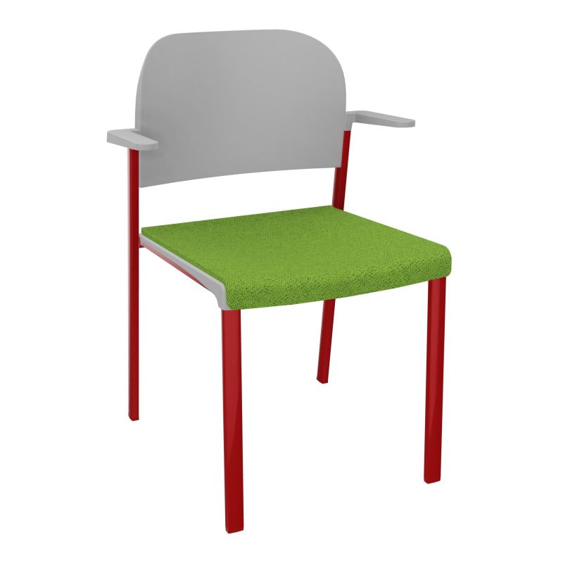 ROMY CHAISE 4P FIXES ASSISE TISSU DOSSIER POLYPRO AVEC ACCOUDOIRS BK ZY PX