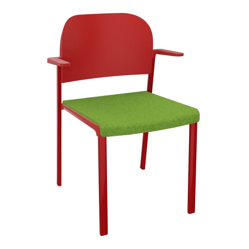 ROMY CHAISE 4P FIXES ASSISE TISSU DOSSIER POLYPRO AVEC ACCOUDOIRS BK ZY PZ