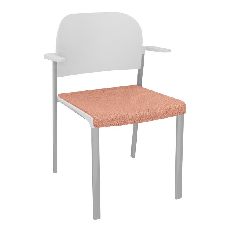ROMY CHAISE 4P FIXES ASSISE TISSU DOSSIER POLYPRO AVEC ACCOUDOIRS BL SB PT