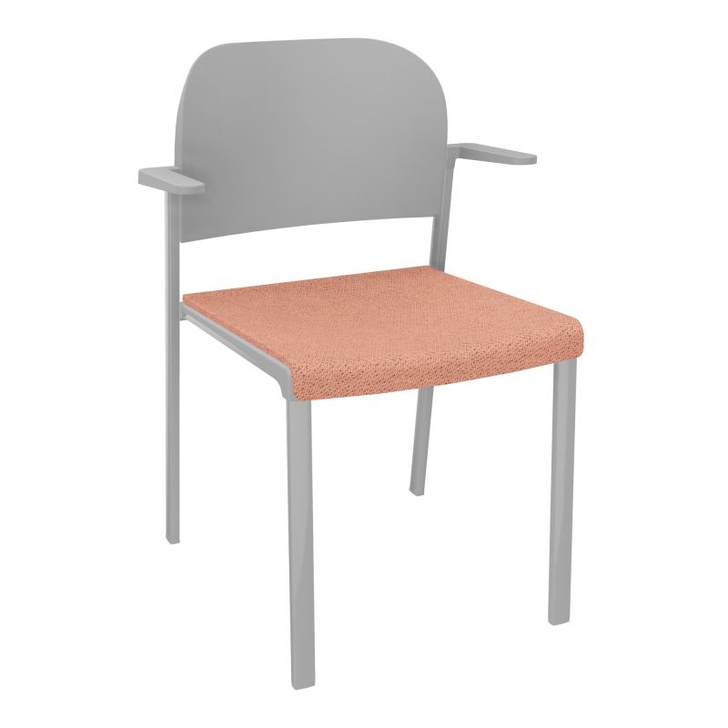 ROMY CHAISE 4P FIXES ASSISE TISSU DOSSIER POLYPRO AVEC ACCOUDOIRS BL SB PX