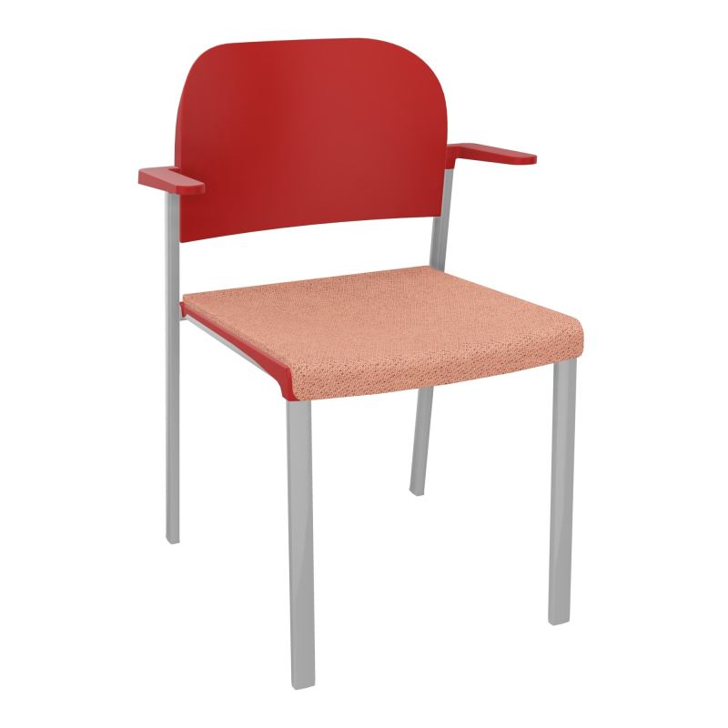 ROMY CHAISE 4P FIXES ASSISE TISSU DOSSIER POLYPRO AVEC ACCOUDOIRS BL SB PZ