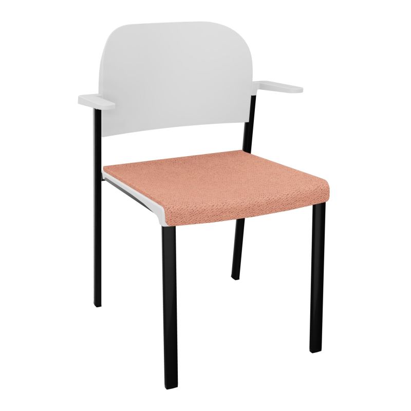 ROMY CHAISE 4P FIXES ASSISE TISSU DOSSIER POLYPRO AVEC ACCOUDOIRS BL SG PT