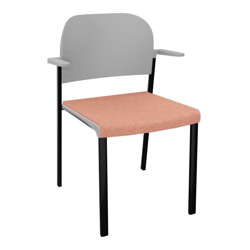 ROMY CHAISE 4P FIXES ASSISE TISSU DOSSIER POLYPRO AVEC ACCOUDOIRS BL SG PX