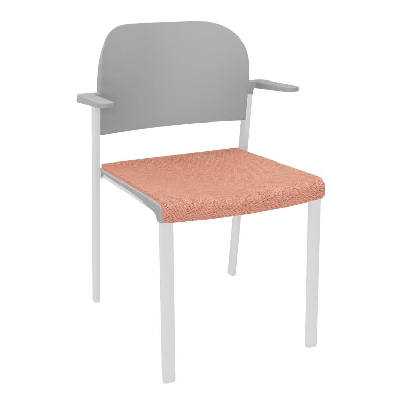 ROMY CHAISE 4P FIXES ASSISE TISSU DOSSIER POLYPRO AVEC ACCOUDOIRS BL SP PX