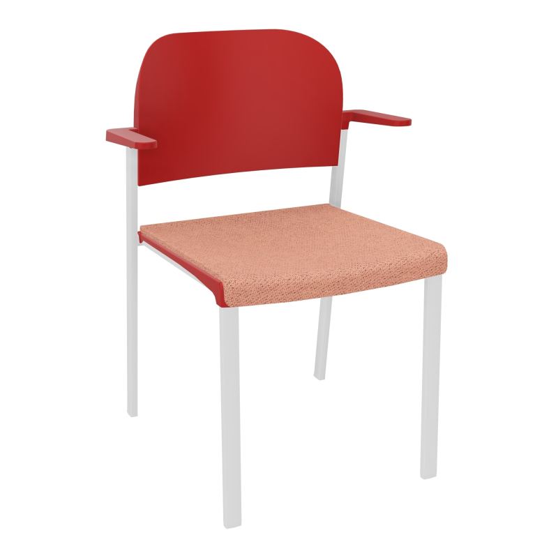 ROMY CHAISE 4P FIXES ASSISE TISSU DOSSIER POLYPRO AVEC ACCOUDOIRS BL SP PZ