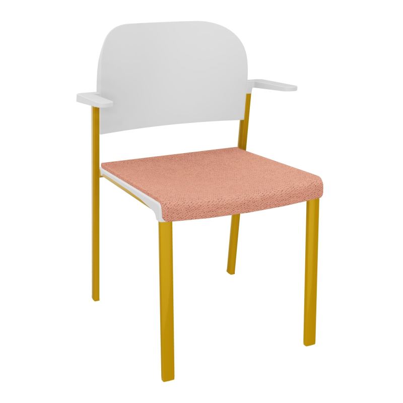 ROMY CHAISE 4P FIXES ASSISE TISSU DOSSIER POLYPRO AVEC ACCOUDOIRS BL SX PT