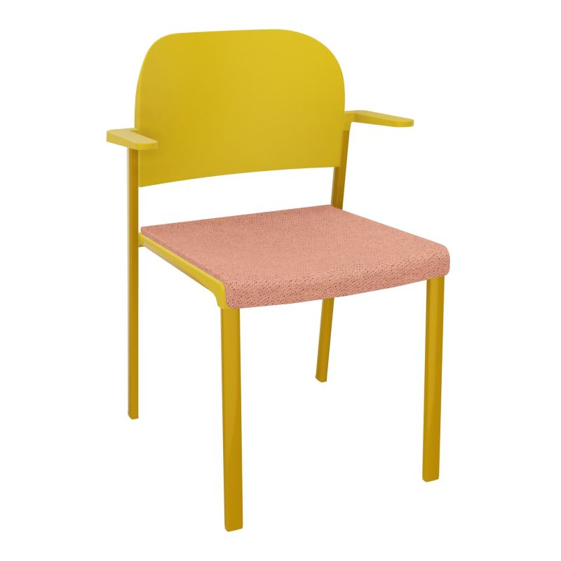 ROMY CHAISE 4P FIXES ASSISE TISSU DOSSIER POLYPRO AVEC ACCOUDOIRS BL SX PW