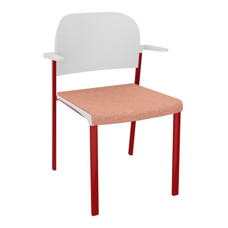 ROMY CHAISE 4P FIXES ASSISE TISSU DOSSIER POLYPRO AVEC ACCOUDOIRS BL ZY PT