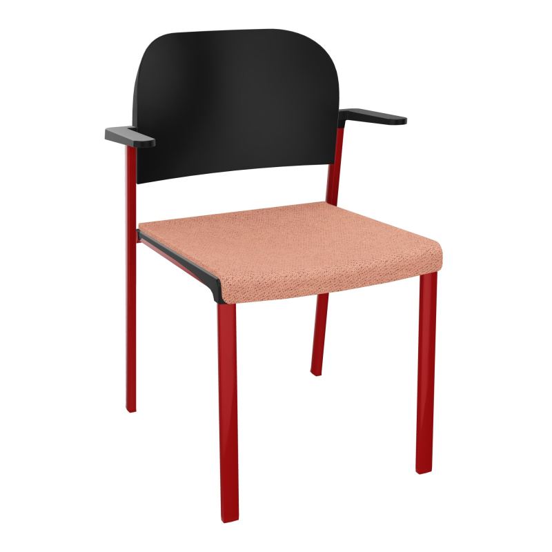 ROMY CHAISE 4P FIXES ASSISE TISSU DOSSIER POLYPRO AVEC ACCOUDOIRS BL ZY PU