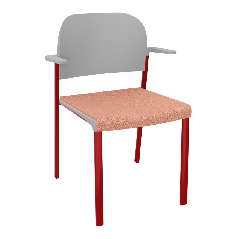 ROMY CHAISE 4P FIXES ASSISE TISSU DOSSIER POLYPRO AVEC ACCOUDOIRS BL ZY PX
