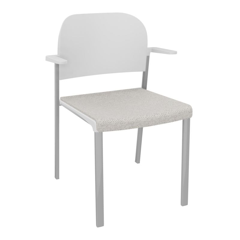 ROMY CHAISE 4P FIXES ASSISE TISSU DOSSIER POLYPRO AVEC ACCOUDOIRS BM SB PT