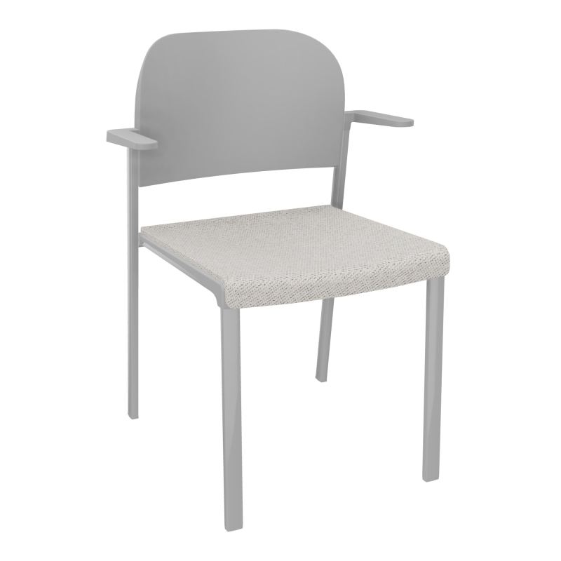 ROMY CHAISE 4P FIXES ASSISE TISSU DOSSIER POLYPRO AVEC ACCOUDOIRS BM SB PX