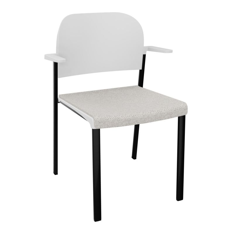 ROMY CHAISE 4P FIXES ASSISE TISSU DOSSIER POLYPRO AVEC ACCOUDOIRS BM SG PT