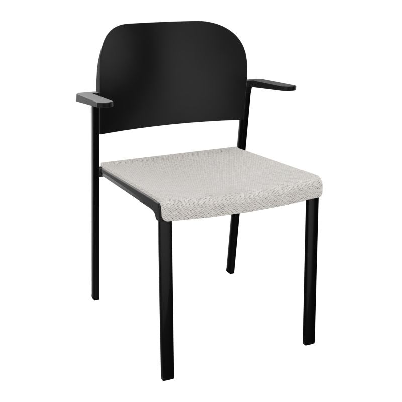 ROMY CHAISE 4P FIXES ASSISE TISSU DOSSIER POLYPRO AVEC ACCOUDOIRS BM SG PU