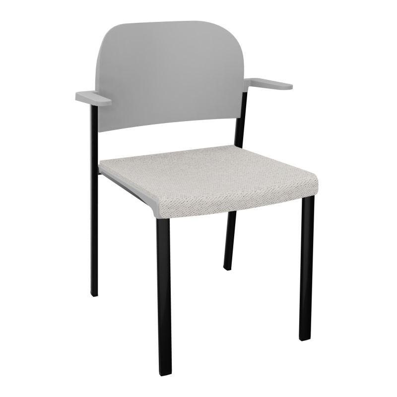 ROMY CHAISE 4P FIXES ASSISE TISSU DOSSIER POLYPRO AVEC ACCOUDOIRS BM SG PX