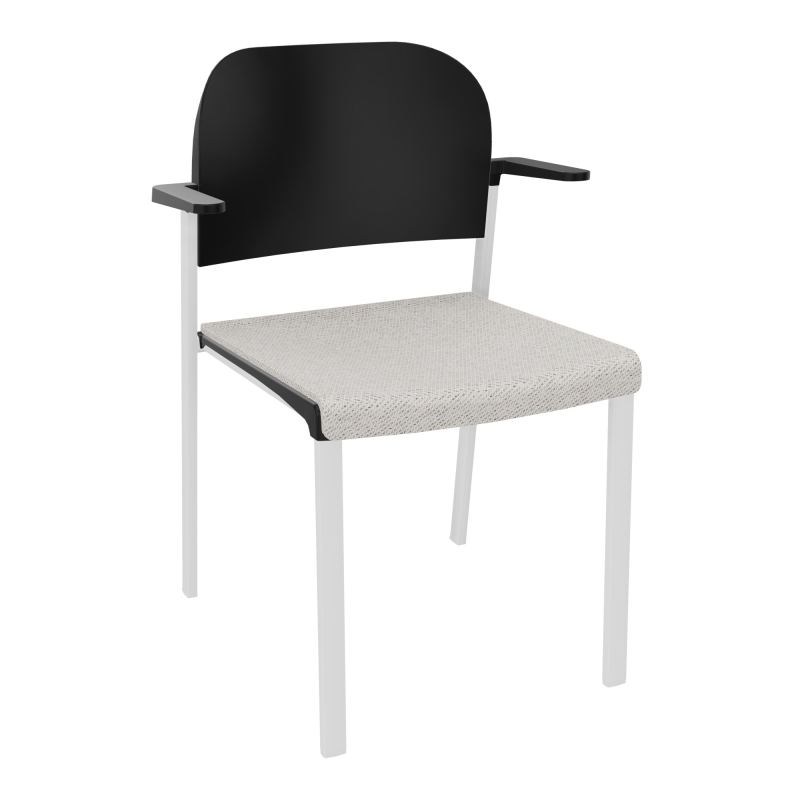 ROMY CHAISE 4P FIXES ASSISE TISSU DOSSIER POLYPRO AVEC ACCOUDOIRS BM SP PU