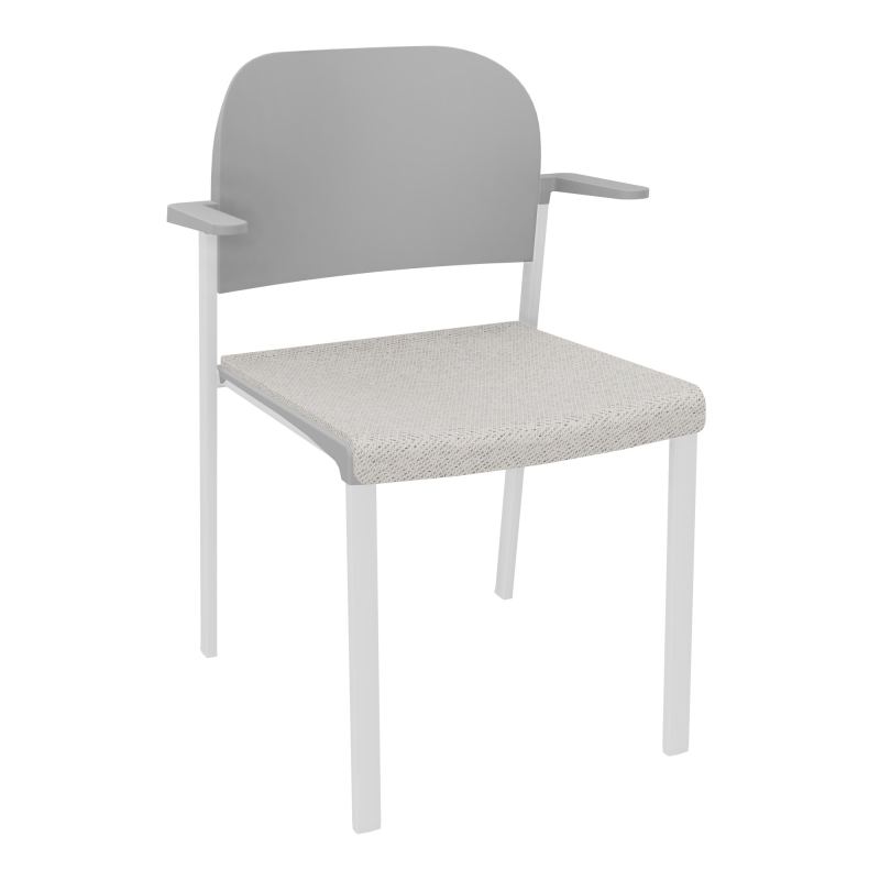 ROMY CHAISE 4P FIXES ASSISE TISSU DOSSIER POLYPRO AVEC ACCOUDOIRS BM SP PX