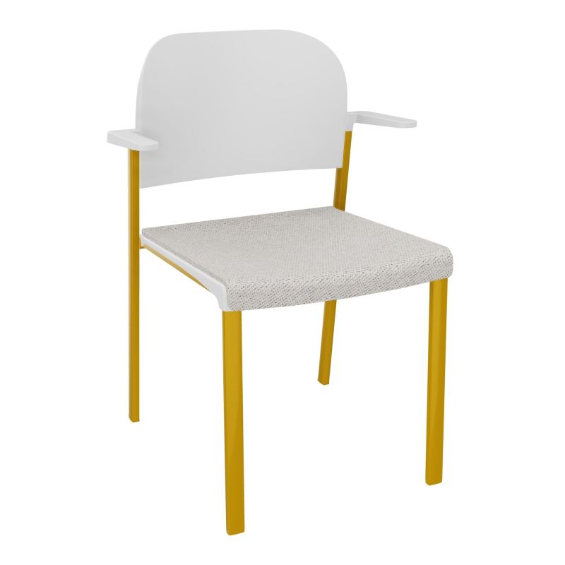 ROMY CHAISE 4P FIXES ASSISE TISSU DOSSIER POLYPRO AVEC ACCOUDOIRS BM SX PT