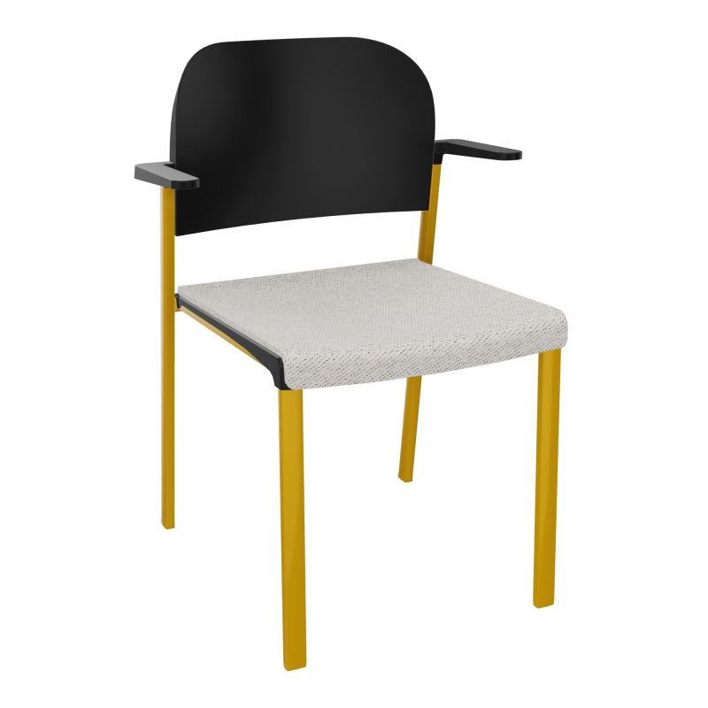 ROMY CHAISE 4P FIXES ASSISE TISSU DOSSIER POLYPRO AVEC ACCOUDOIRS BM SX PU