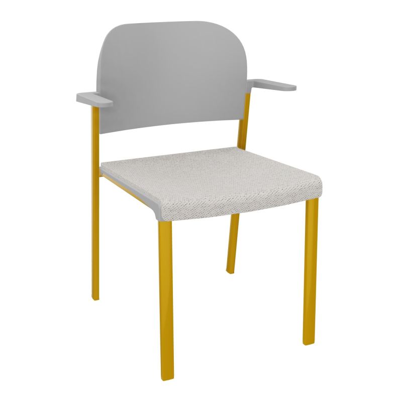 ROMY CHAISE 4P FIXES ASSISE TISSU DOSSIER POLYPRO AVEC ACCOUDOIRS BM SX PX