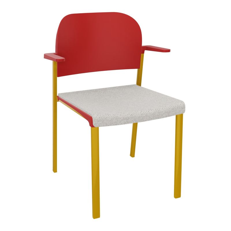 ROMY CHAISE 4P FIXES ASSISE TISSU DOSSIER POLYPRO AVEC ACCOUDOIRS BM SX PZ