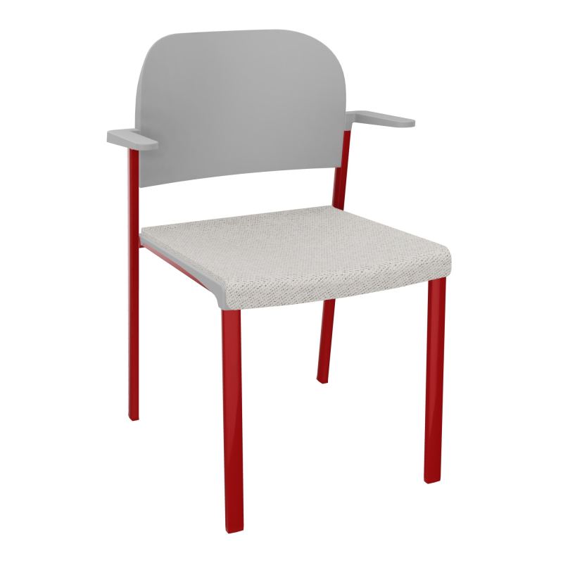 ROMY CHAISE 4P FIXES ASSISE TISSU DOSSIER POLYPRO AVEC ACCOUDOIRS BM ZY PX