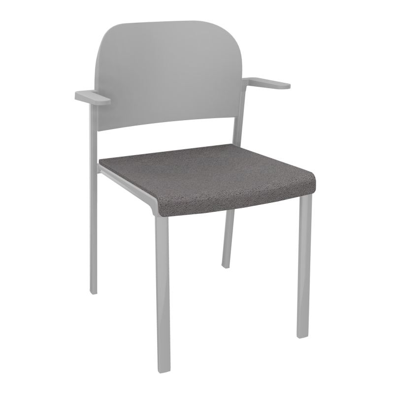 ROMY CHAISE 4P FIXES ASSISE TISSU DOSSIER POLYPRO AVEC ACCOUDOIRS BN SB PX