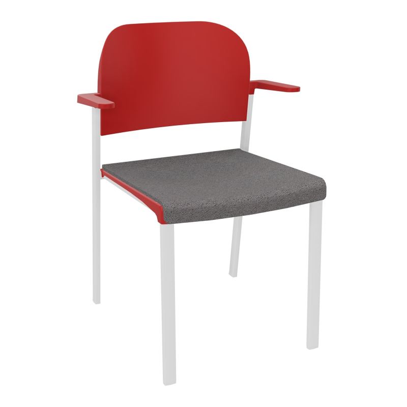 ROMY CHAISE 4P FIXES ASSISE TISSU DOSSIER POLYPRO AVEC ACCOUDOIRS BN SP PZ