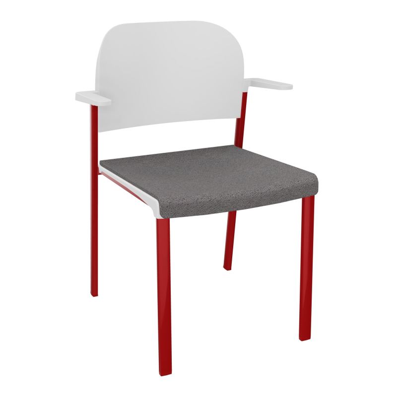 ROMY CHAISE 4P FIXES ASSISE TISSU DOSSIER POLYPRO AVEC ACCOUDOIRS BN ZY PT