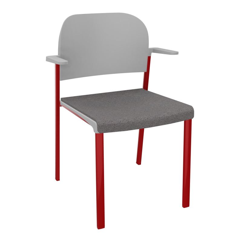 ROMY CHAISE 4P FIXES ASSISE TISSU DOSSIER POLYPRO AVEC ACCOUDOIRS BN ZY PX